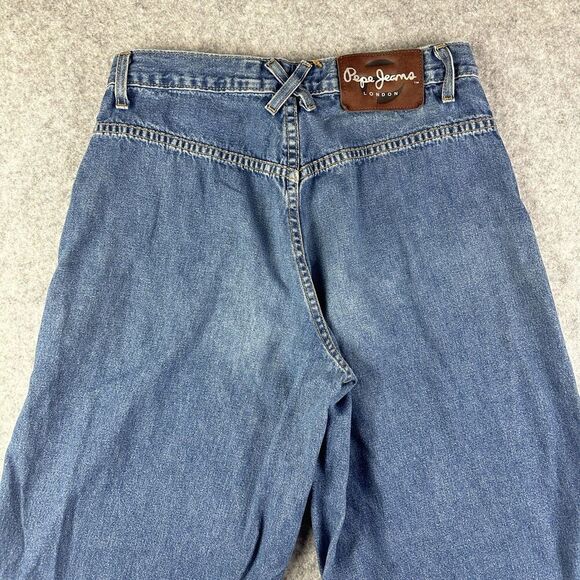 VTG Pepe Bareback Jeans Womens 29 Wide Leg High Rise 90s Y2K Grunge Made in USA* - Picture 13 of 16